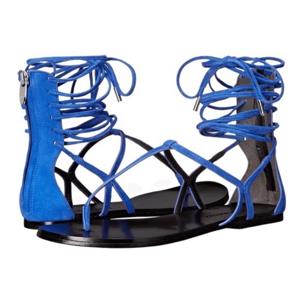 Sigerson Morrison Suede Lace Up Sandals